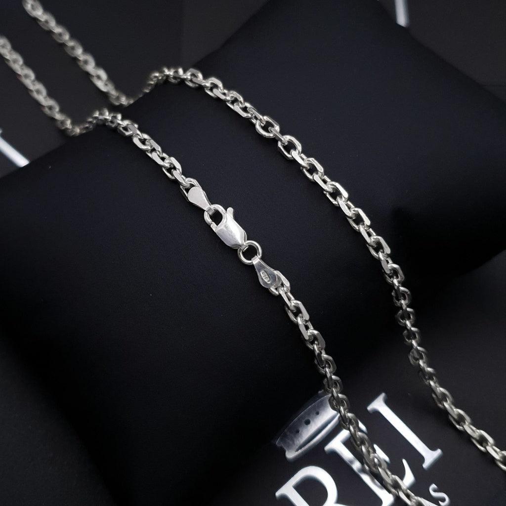 Corrente Cartier cadeado 3,5mm - 70cm - Prata 925 - Rei Pratas Jewelry