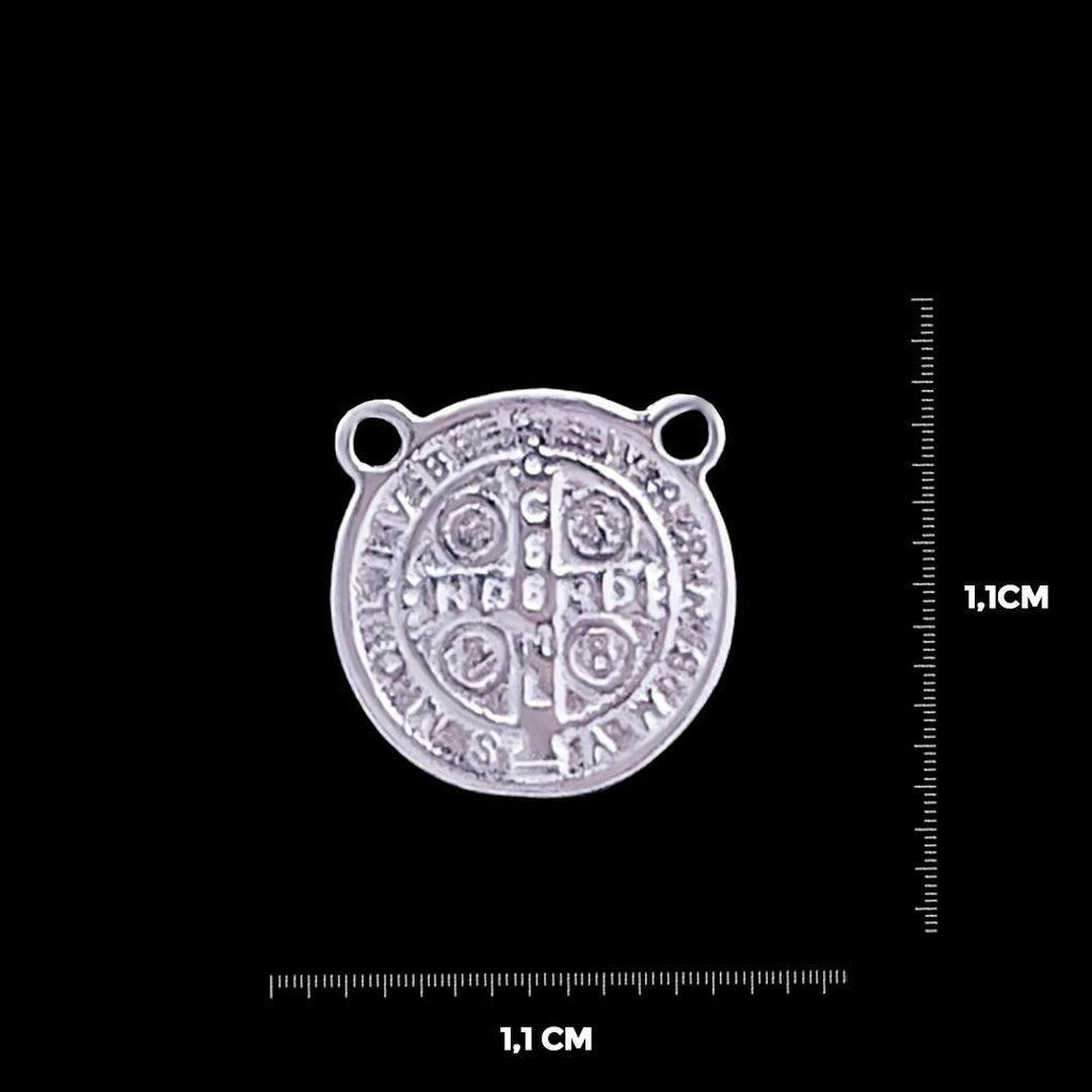 ESCAPULÁRIO SÃO BENTO (1,2mm)- 60cm - 1,1cm X 1,1cm - Prata 925 - Rei Pratas Jewelry