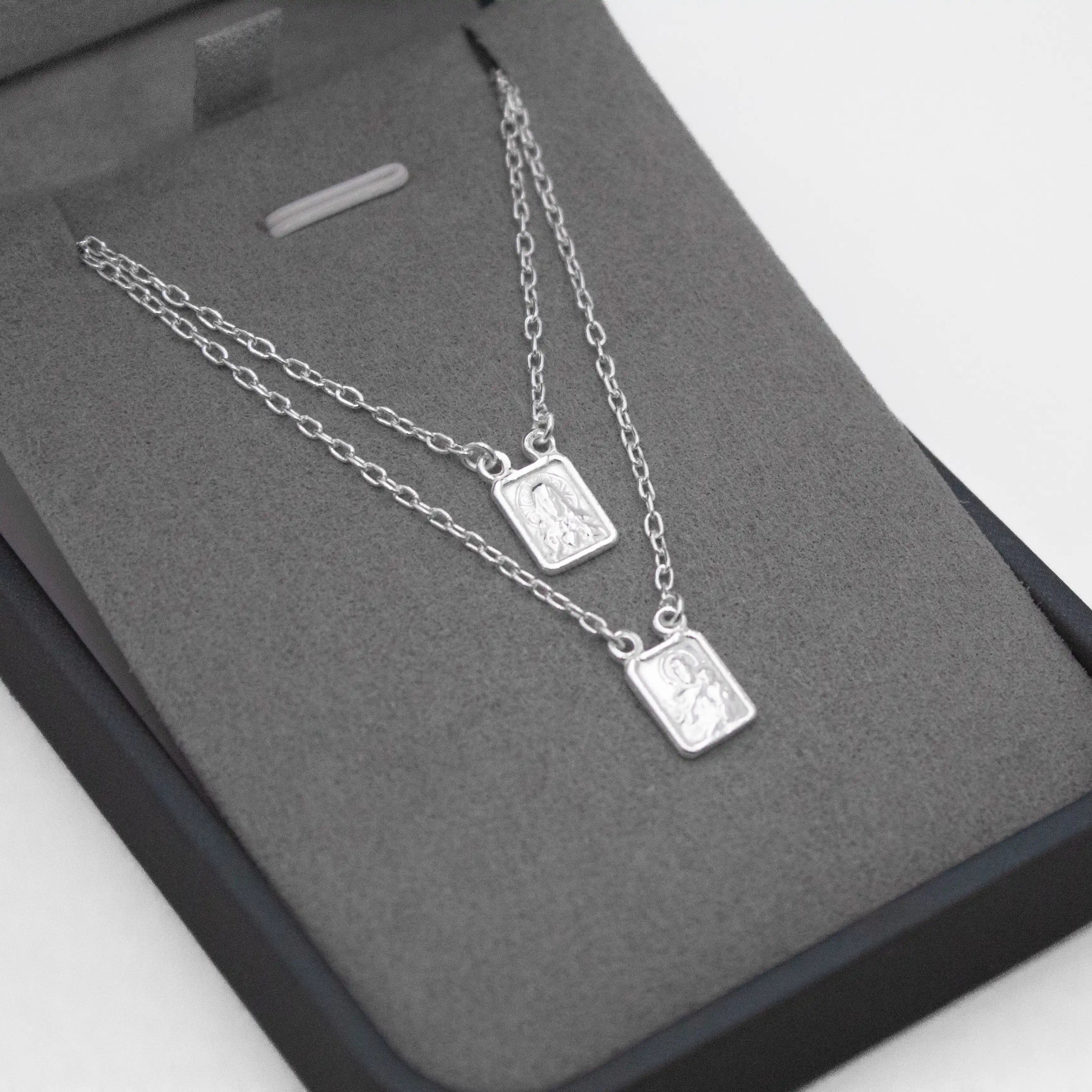 Escapulário Jesus e Nossa Sra. do Carmo em Prata 925