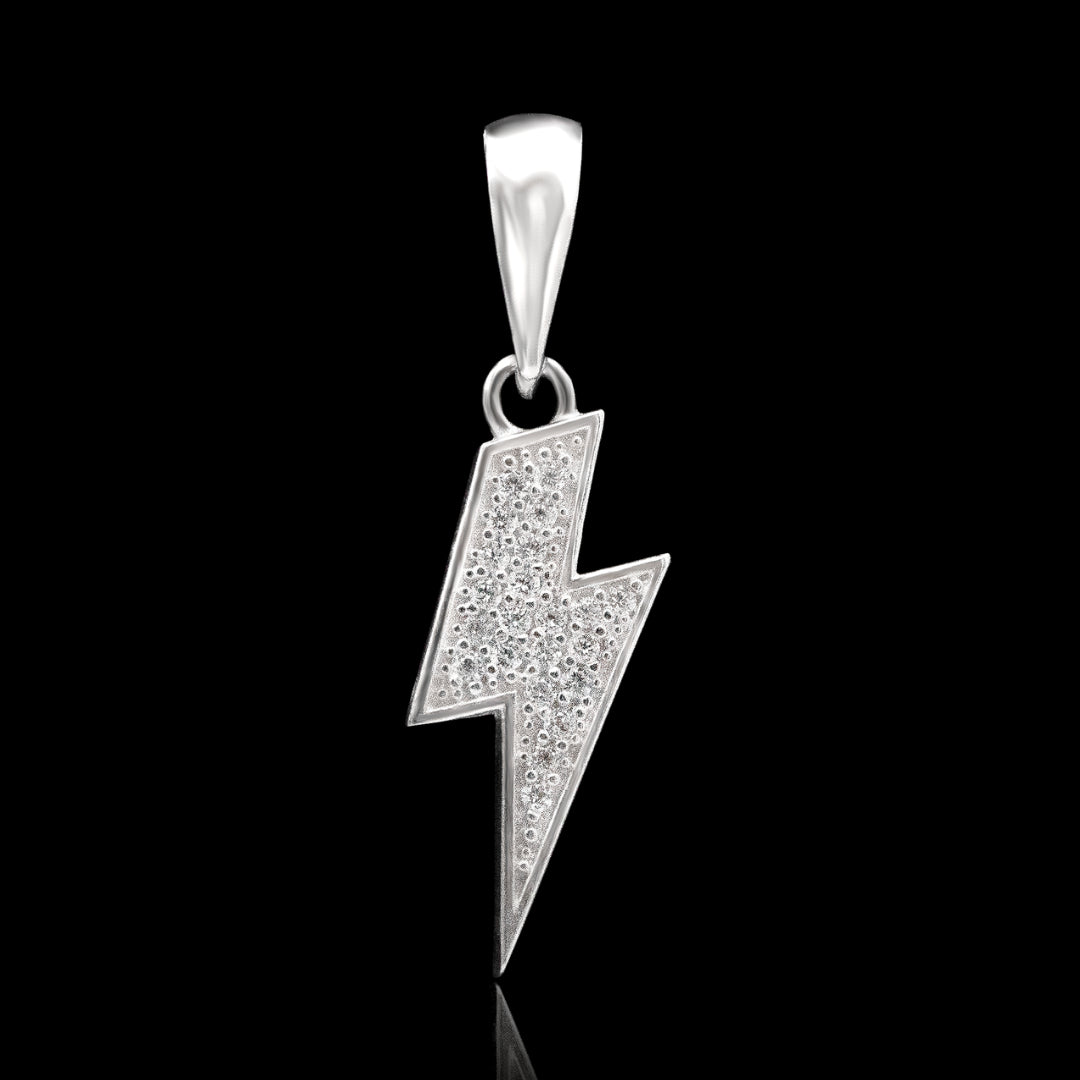 Pingente Raio Bolt cravejado em Prata 925