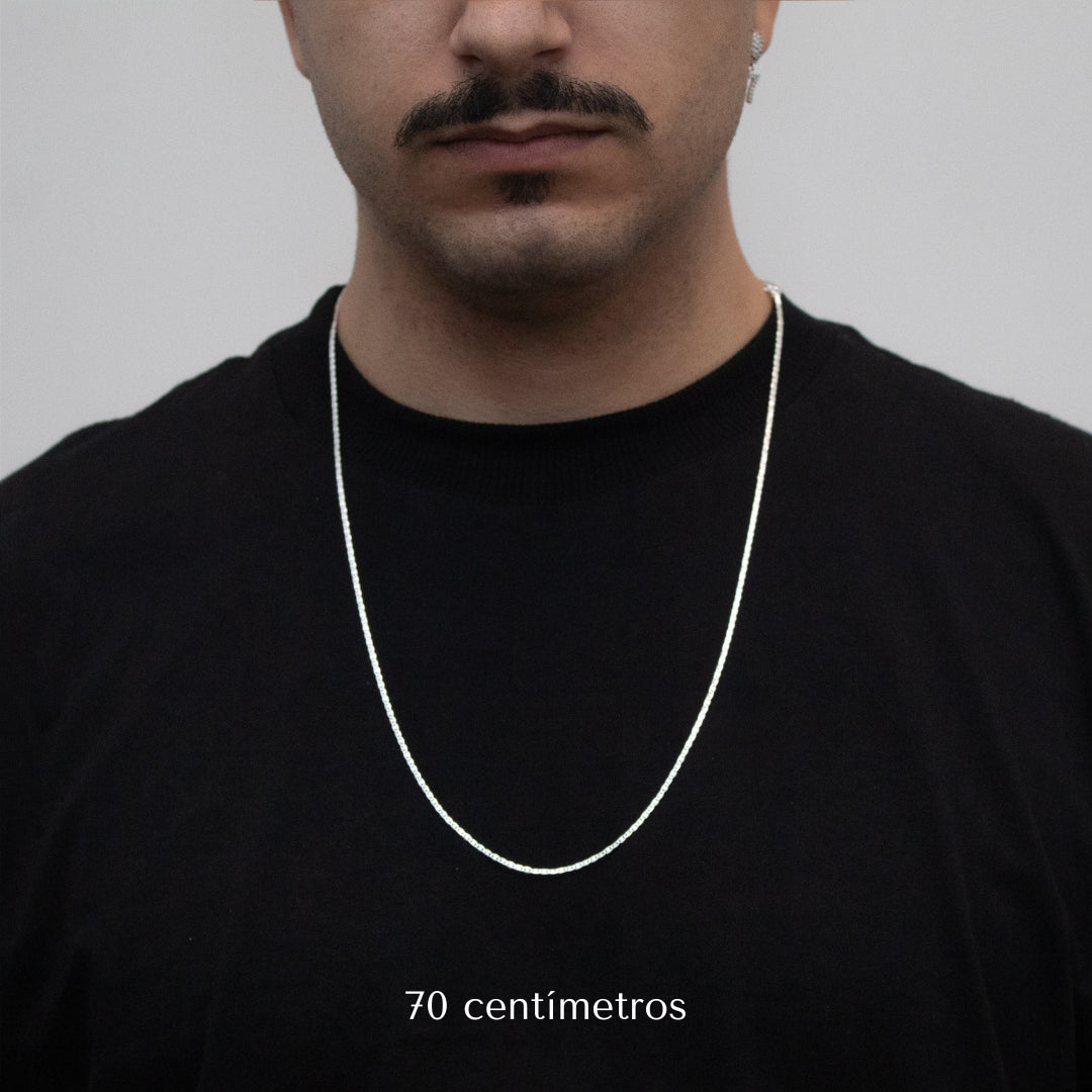 corrente de prata masculina - piastrine 2mm - prata 925