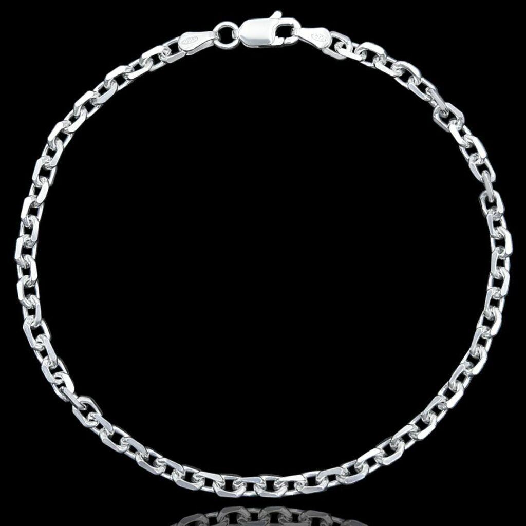 PULSEIRA CADEADO (3mm) - 4g - Prata 925 - Rei Pratas Jewelry