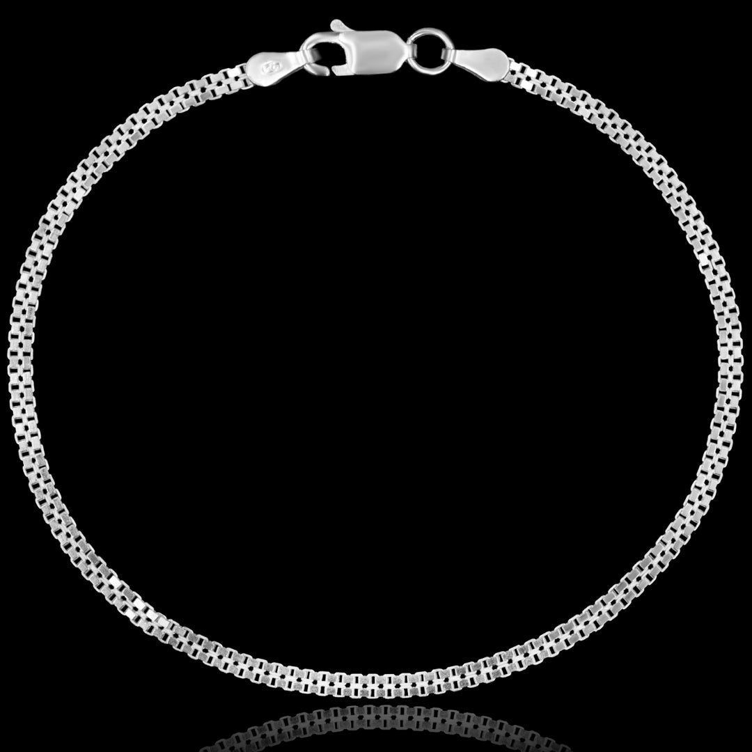 Pulseira Veneziana Dupla 2mm em Prata 925