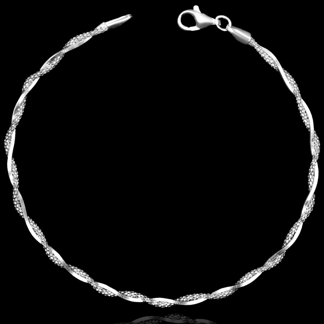 Pulseira Snake trançada em Prata 925