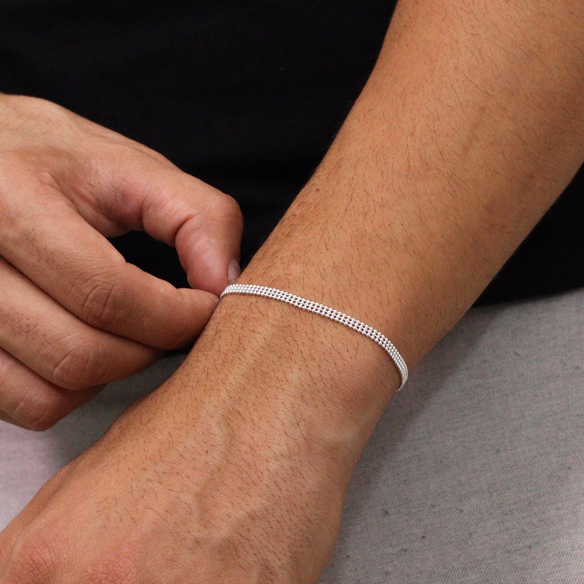 Pulseira Lince 3mm em prata 925