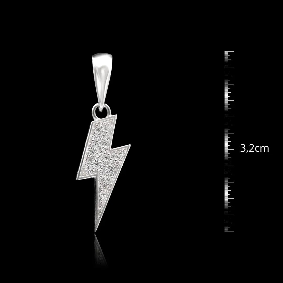 Pingente Raio Bolt cravejado em Prata 925